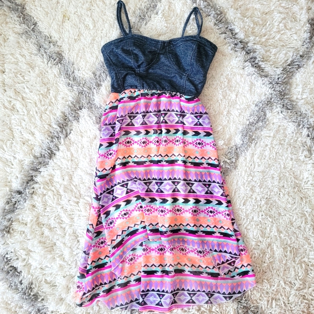 Empyre Women's Hi-Low Tribal Print Dress Size S